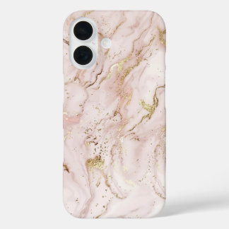 Soft Blush Pink & Liquid Gold Marble Case | iPhone