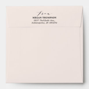 Soft Blush Pink Pre-Addressed Square   Envelope