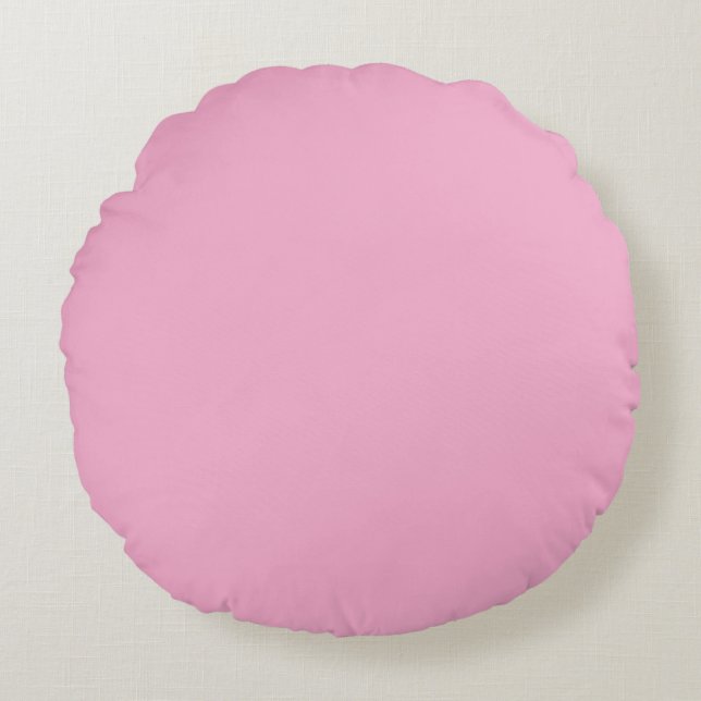 Soft Blush Pink Round Throw Pillow | Minimal Moder (Front)