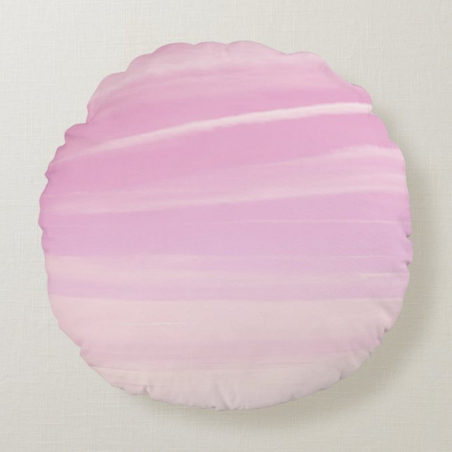 Soft Blush Pink Sky Dream 1 Round Cushion (Front)