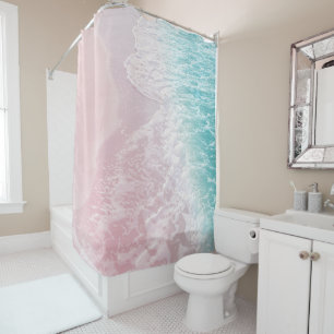 Soft Blush Pink Turquoise Ocean Dream #1 #water  Shower Curtain