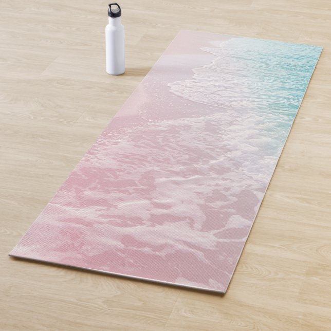 Soft Blush Pink Turquoise Ocean Dream #1 #water  Yoga Mat (In Situ)