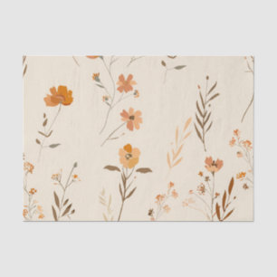 Soft Blush Pink Vintage Boho Wildflower Floral Tissue Paper
