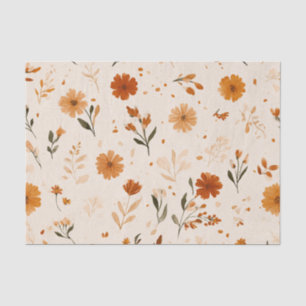 Soft Blush Pink Vintage Boho Wildflower Floral Tissue Paper