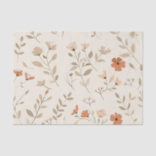 Soft Blush Pink Vintage Boho Wildflower Floral Tissue Paper