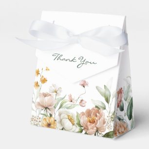 Soft Blush Pink Watercolor Florals Tent Favour Box