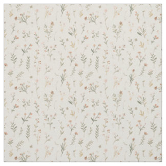 Soft Blush Pink Wildflower Vintage Boho 70s Floral Fabric
