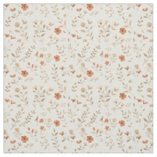 Soft Blush Pink Wildflower Vintage Boho 70s Floral Fabric