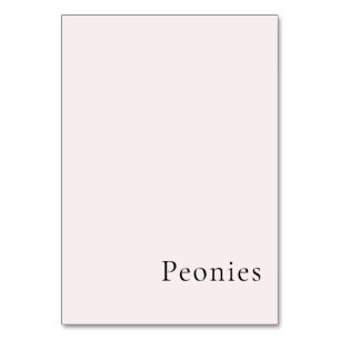 Soft Blush Plain Background Minimal Table Name Number