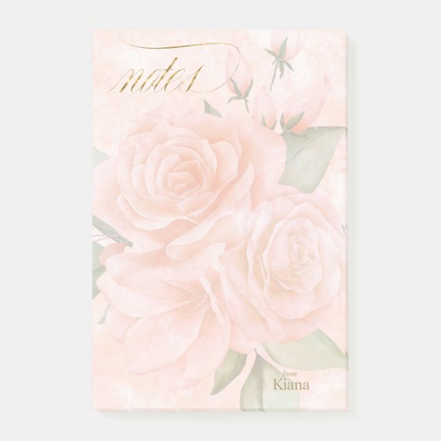 Soft Blush Roses ID828 Post-it Notes (Front)