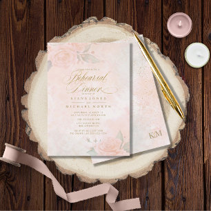 Soft Blush Roses Wedding Rehearsal Dinner ID828