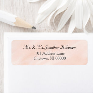 Soft Blush Wedding Watercolor  Return Address Label
