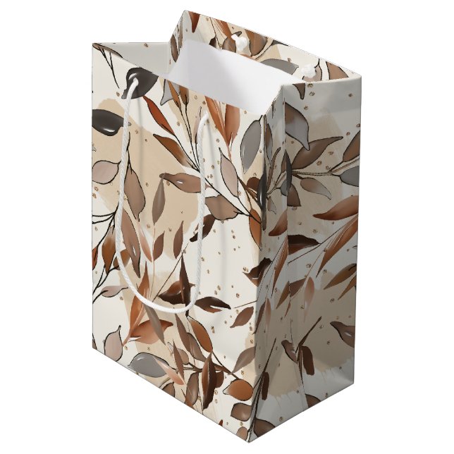 Soft Boho Autumn Pattern Medium Gift Bag (Front Angled)