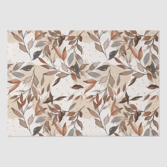 Soft Boho Autumn Pattern Tissue Paper (Front)