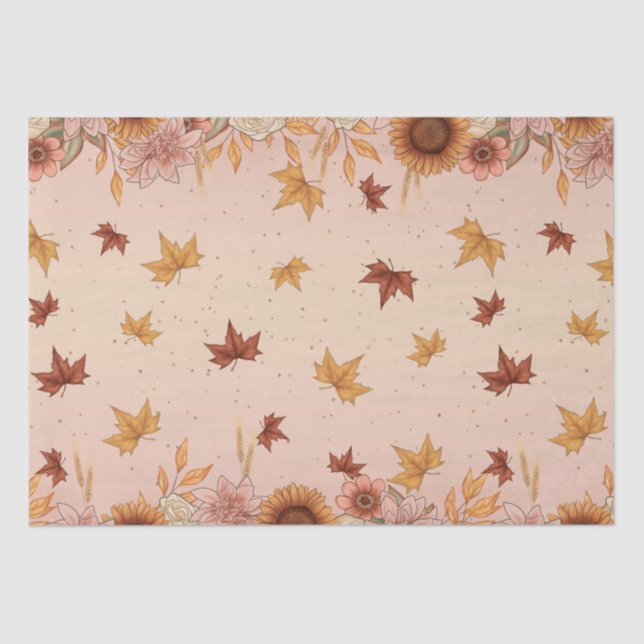 Soft Boho Autumn Pattern Tissue Paper (Front)