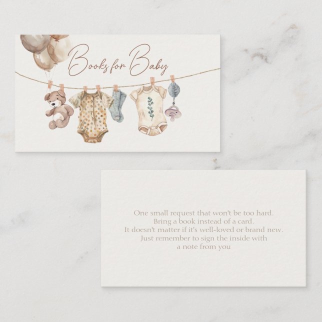 Soft Boho Neutral Baby Clothes Books for Baby Enclosure Card (Front/Back)