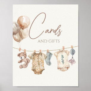 Soft Boho Neutral Baby Clothes Cards and Gifts  Poster