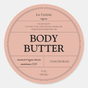 Soft Boho Pink Cosmetic Skincare Product Label