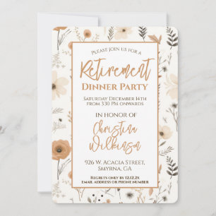 Soft Boho Wildflower Floral Retirement Party Invitation