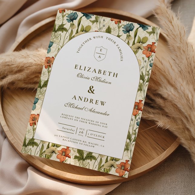 Soft Botanical Arch Garden Wedding Invitation (Creator Uploaded)