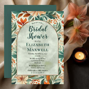 Soft Botanical Bridal Shower Floral Arch Invitation