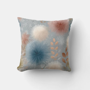 Soft Botanical Burst Pastel Throw Pillow