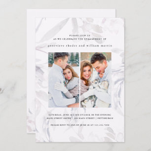 Soft Botanical Engagement Party Photo Invitation