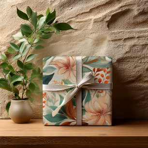 Soft Botanical Floral Bridal Shower  Wrapping Paper