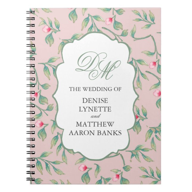 Soft Botanical Wedding  Notebook (Front)
