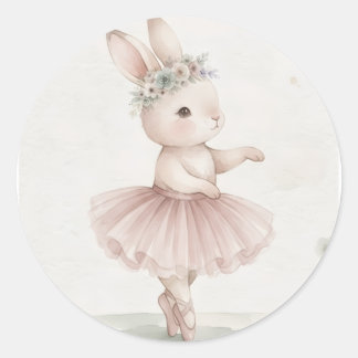 Soft bunny design cushion, Personalizable Classic Round Sticker
