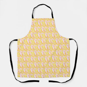 Soft Butter Yellow Flower Petal Pattern Apron