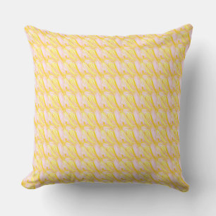 Soft Butter Yellow Flower Petal Pattern Cushion