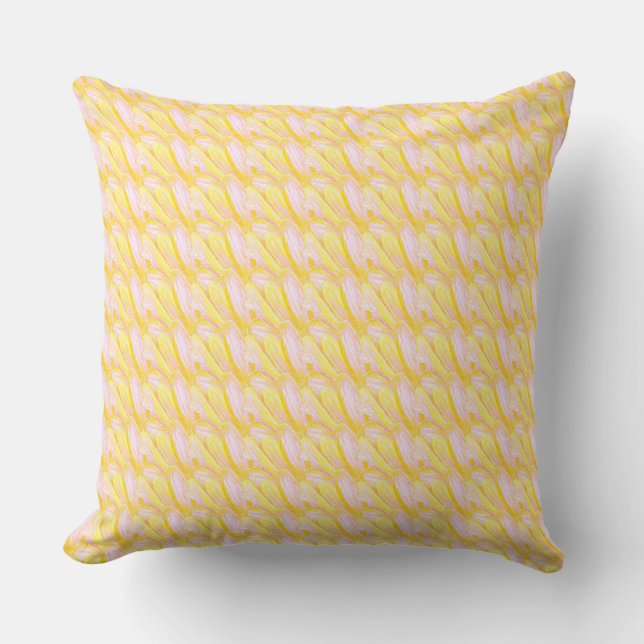Soft Butter Yellow Flower Petal Pattern  Cushion (Front)