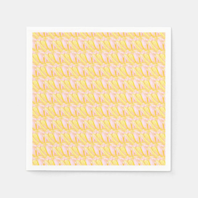 Soft Butter Yellow Flower Petal Pattern  Napkin (Front)