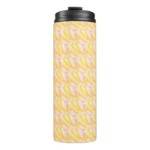 Soft Butter Yellow Flower Petal Pattern  Thermal Tumbler