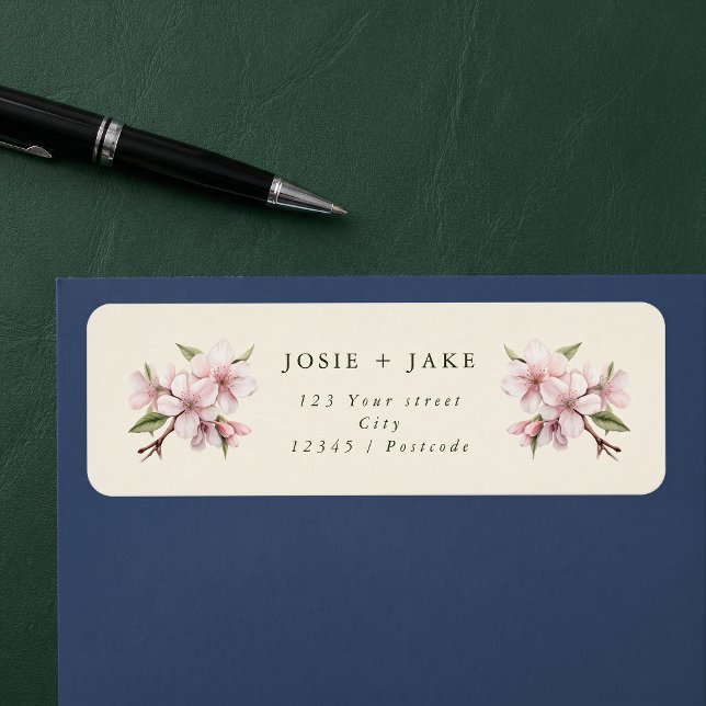 Soft cherry blossom pink flower address return address label (Soft cherry blossom pink flower address label)