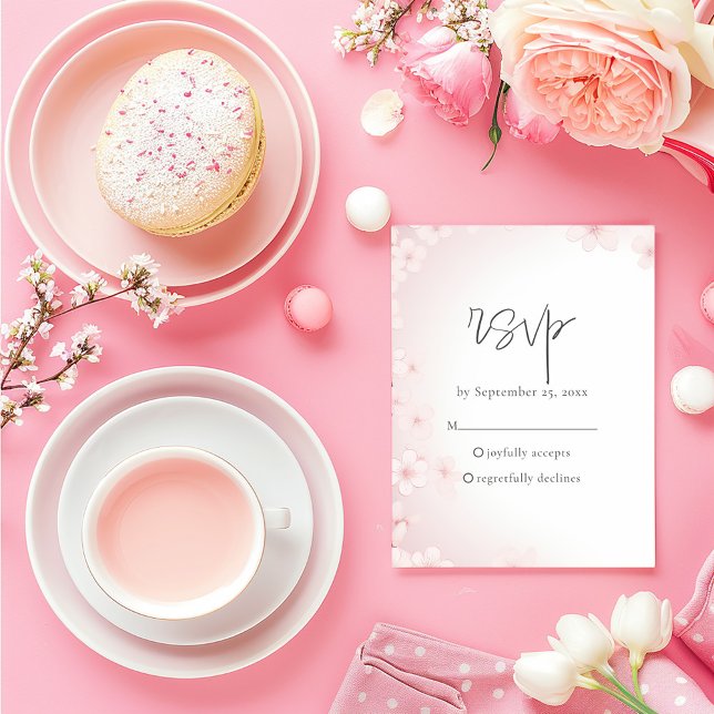 Soft Cherry Blossom RSVP Response Card (Soft Cherry Blossom RSVP Response Card.)