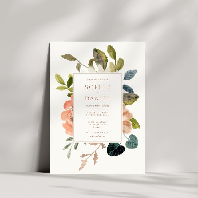 Soft Chic Floral Watercolor Wedding Invitation (Creator Uploaded)