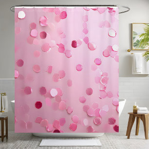 Soft Chic Pink Sequin Shower Curtain 