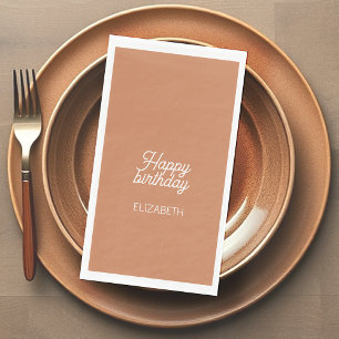 Soft Chocolate Brown Birthday Napkin
