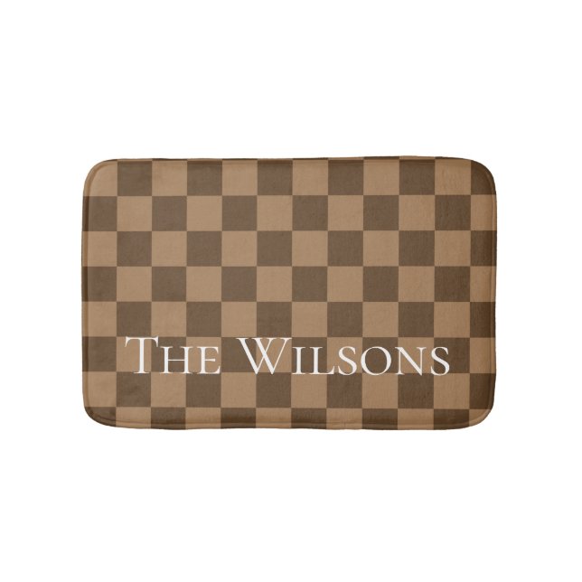 Soft Chocolate Squares Bath Mat (Front)