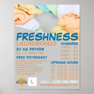 Soft Clothes, Laundromat, Cleaning Advertising Poster