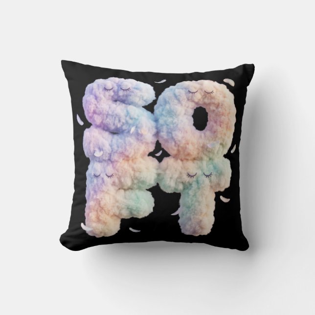 Soft Cloud Pastel Typography Cute Aesthetic Kawaii Cushion (Front)