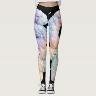 Soft Cloud Pastel Typography Cute Aesthetic Kawaii Leggings