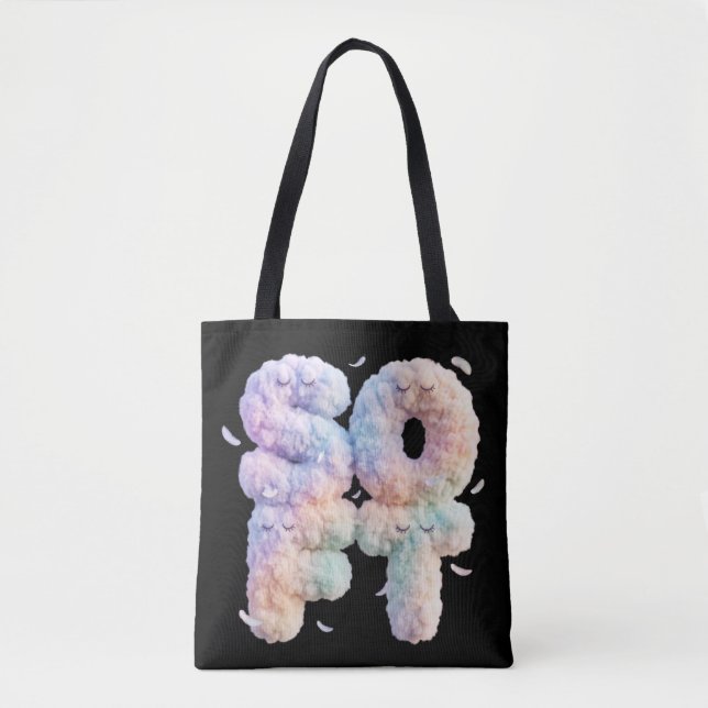 Soft Cloud Pastel Typography Cute Aesthetic Kawaii Tote Bag (Front)