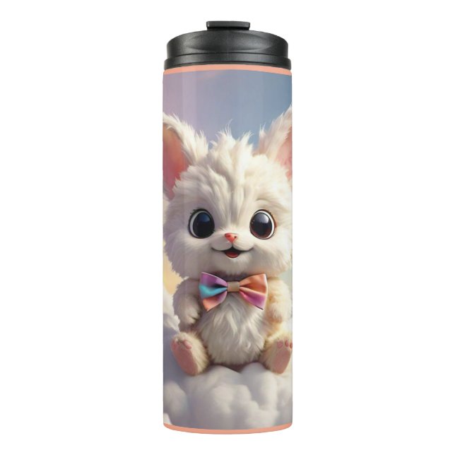 "Soft Cloud Whiskers" Thermal Tumbler (Front)
