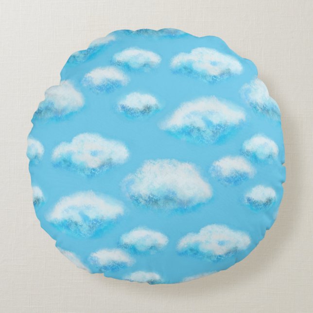 Soft clouds  round cushion (Front)