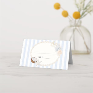 Soft Coastal Bridal Shower  Place Card