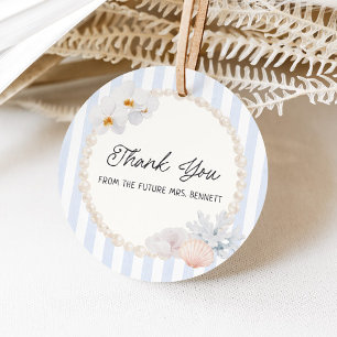 Soft Coastal Bridal Shower Thank You Favour Tags