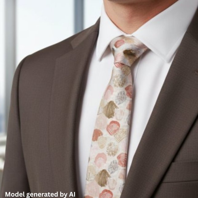 Soft Coastal Seashell Beach Pattern Tie (Creator Uploaded)